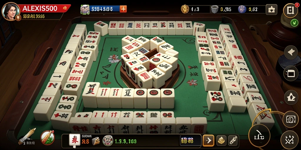 Tampilan menarik dari ALEXIS500 dengan ubin Mahjong.