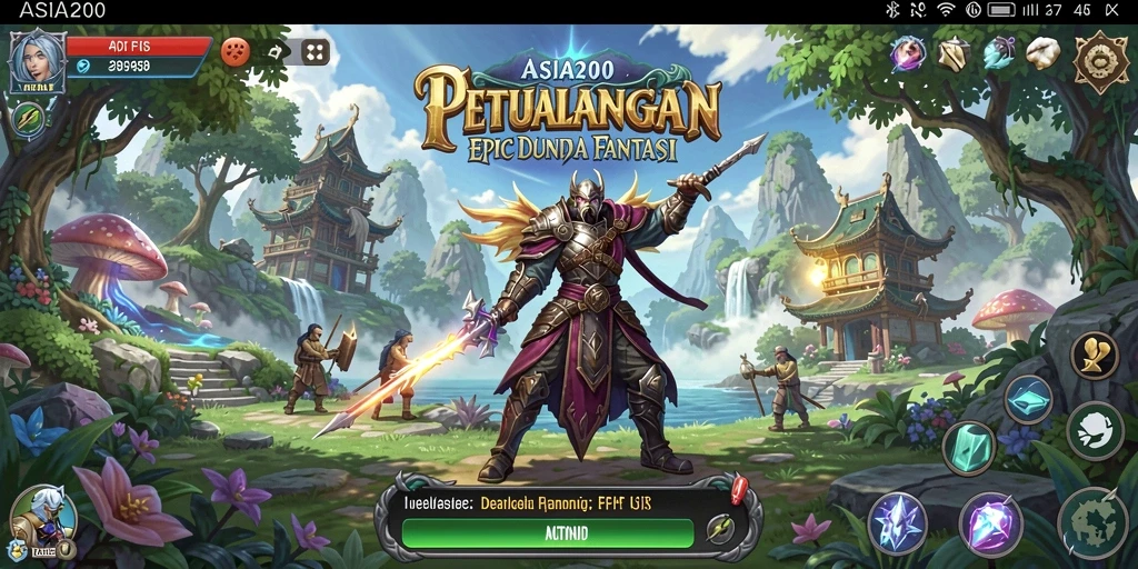 Screenshot ASIA200 menampilkan aksi pertarungan yang seru dalam dunia RPG.