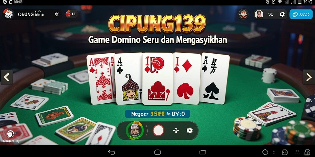 Tampilan gameplay seru dari CIPUNG138 menunjukkan keseruan permainan domino.
