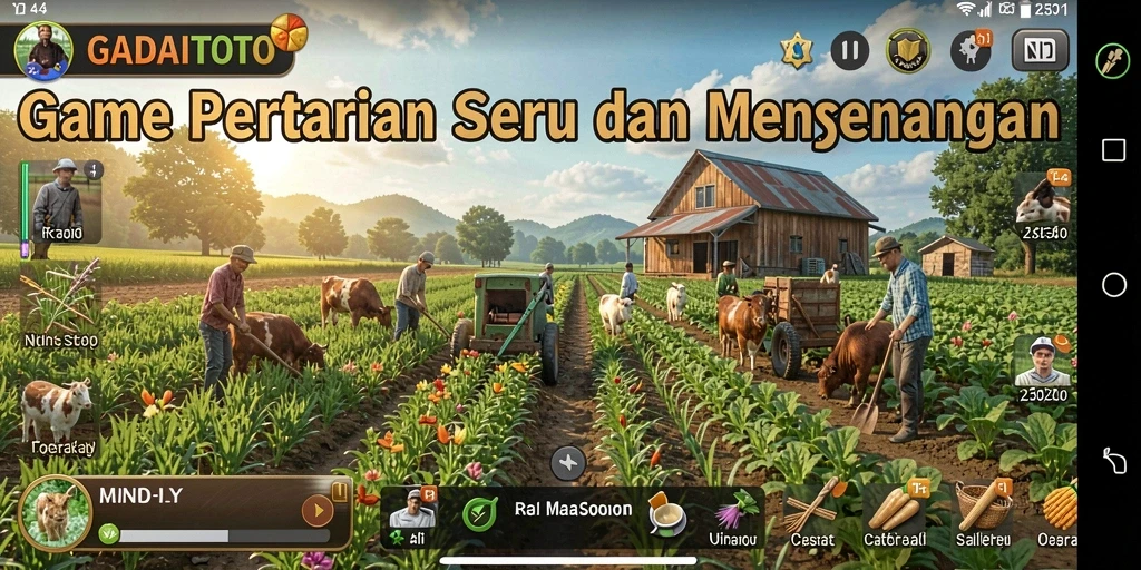 Tampilan gameplay seru dari GADAITOTO menampilkan ladang yang subur.
