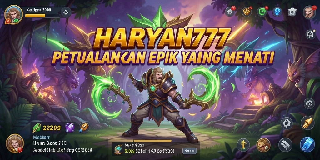 Tangkapan layar utama HARAPAN777 menampilkan aksi seru dalam pertempuran RPG.