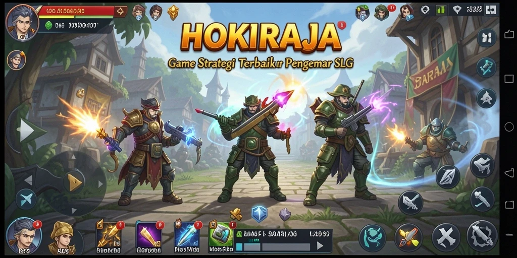 Tangkapan layar gameplay HOKIRAJA menunjukkan aksi pertempuran yang menarik.
