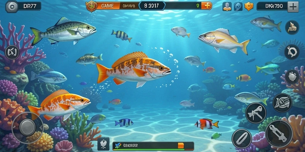 Tampilan seru gameplay Tembak Ikan di IDR77.