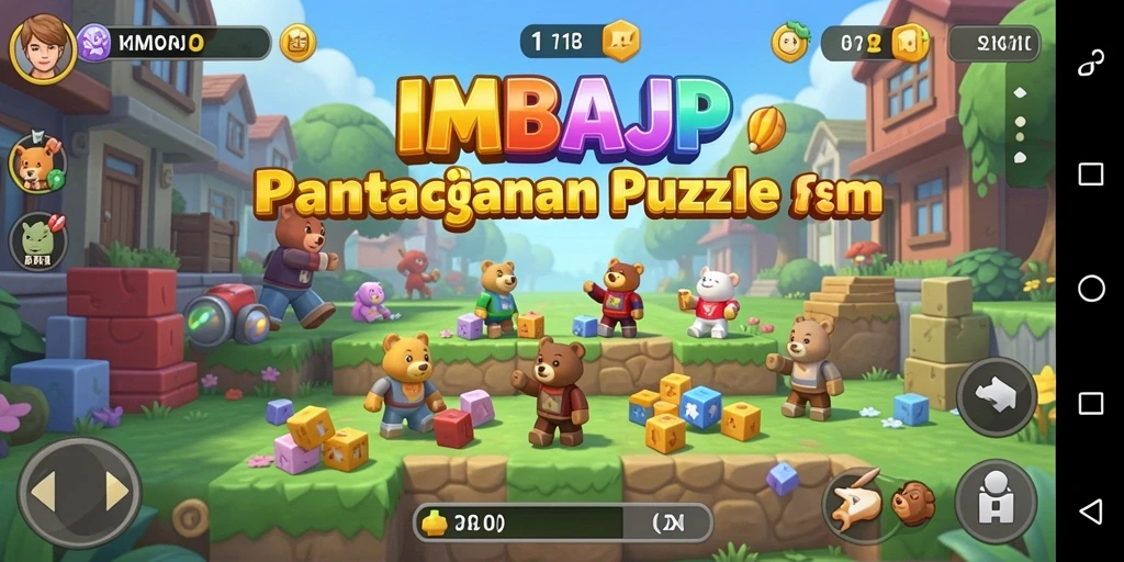 Tampilan gameplay <strong>IMBAJP</strong> dengan berbagai teka-teki yang menantang.