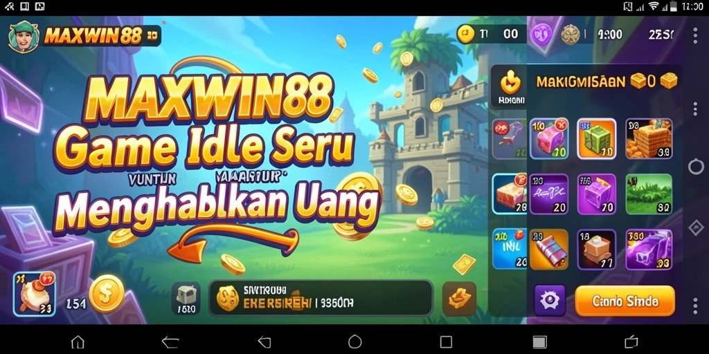 Tampilan gameplay MAXWIN88 yang menarik dalam gaya Idle.