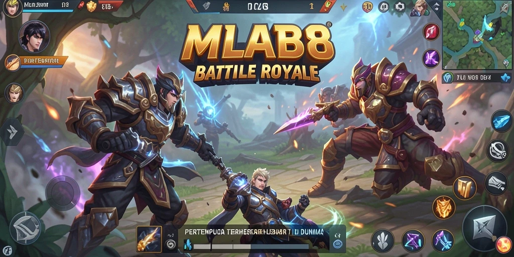 Tangkapan layar MLBB8 menunjukkan aksi seru dalam pertempuran Battle Royale.
