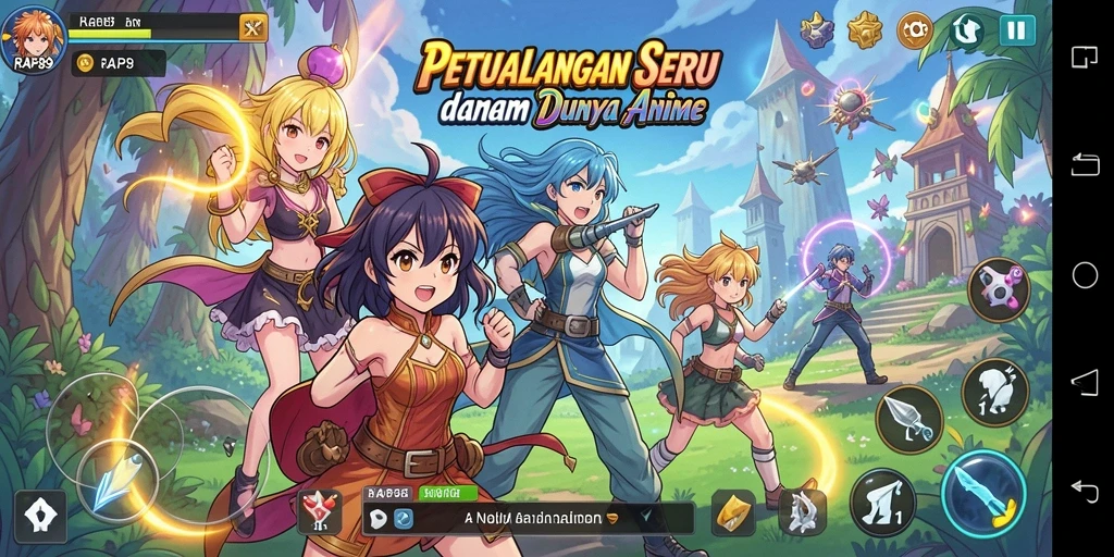 Tampilan gameplay yang memukau dan karakter Anime yang menarik.