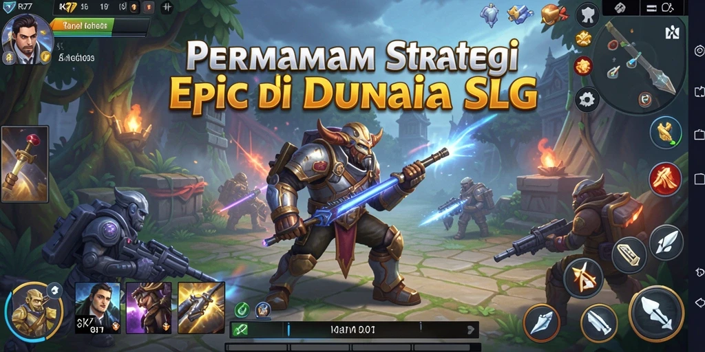 Screenshot gameplay RK77 menampilkan pertempuran yang mendebarkan di dunia SLG.