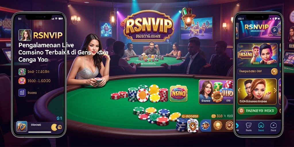 Screenshot RSNVIP menampilkan dealer profesional dan gameplay Live Casino yang seru.