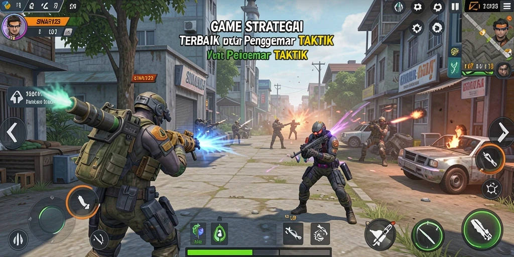 Tangkapan layar gameplay SINAR123 menampilkan pertempuran strategi yang mendebarkan.