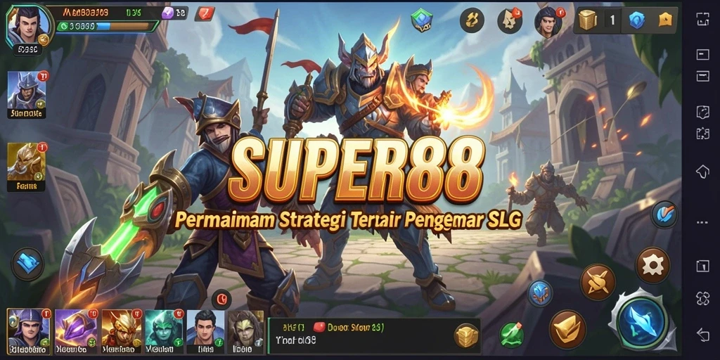 Screenshot gameplay SUPER88 menampilkan aksi perang strategis yang mendebarkan.