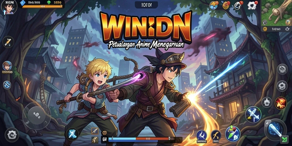 Tampilan gameplay seru dari WINIDN yang penuh aksi Anime.