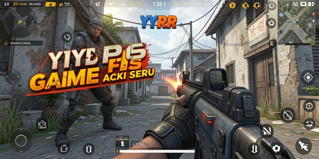 Screenshot YYRR yang menunjukkan aksi gameplay FPS yang intens dan mendebarkan.
